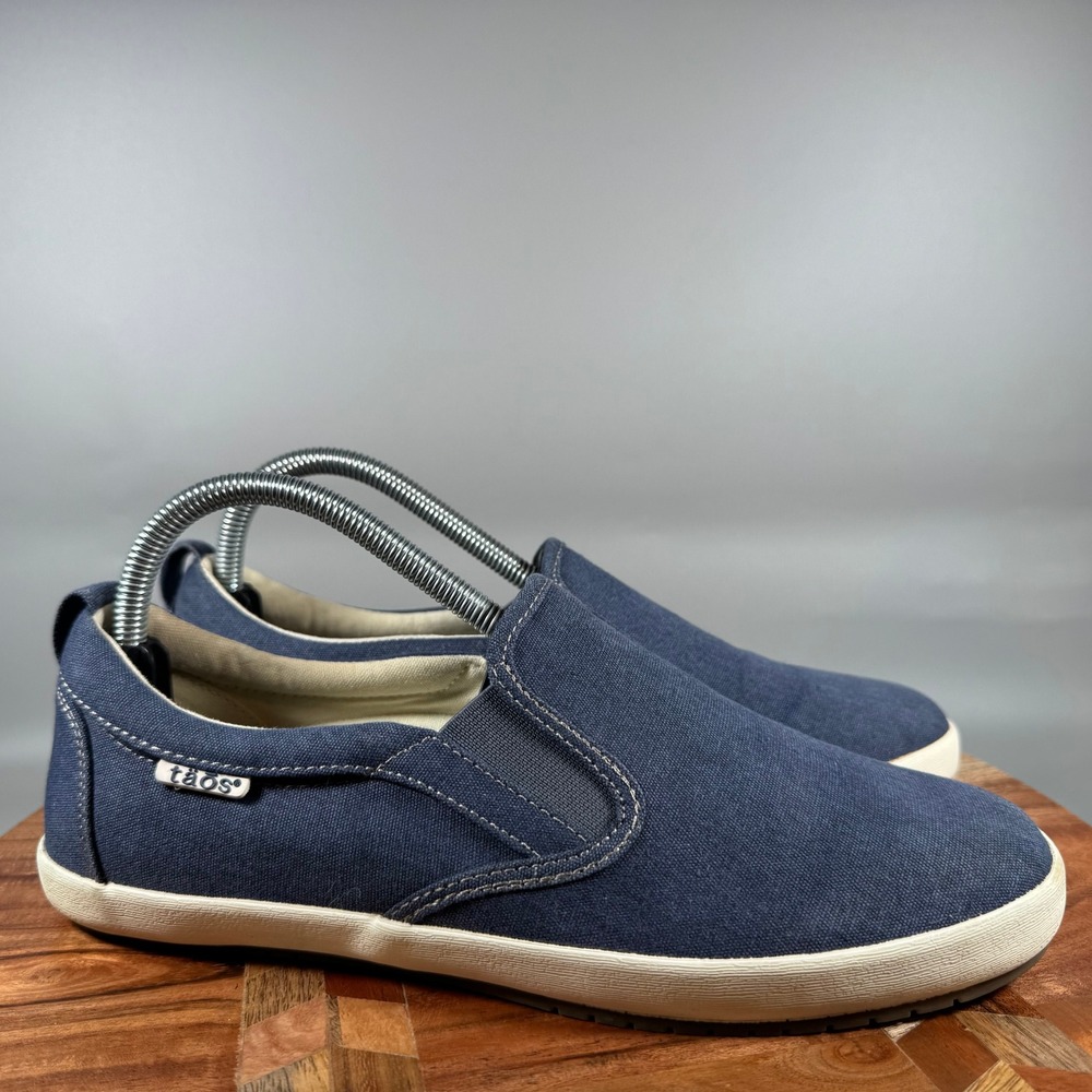Taos Dandy Navy Blue Canvas Slip On Sneakers Womens Size 9 DND-13455